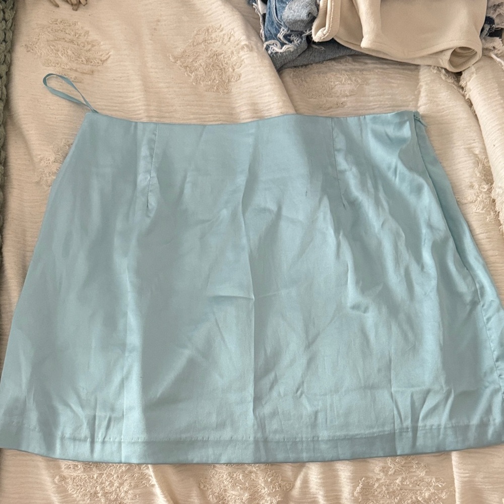 Daily Drills Sky Blue Mini Skirt